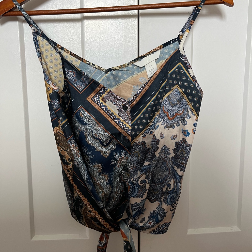 H&M Button Down Patterned Tank Top